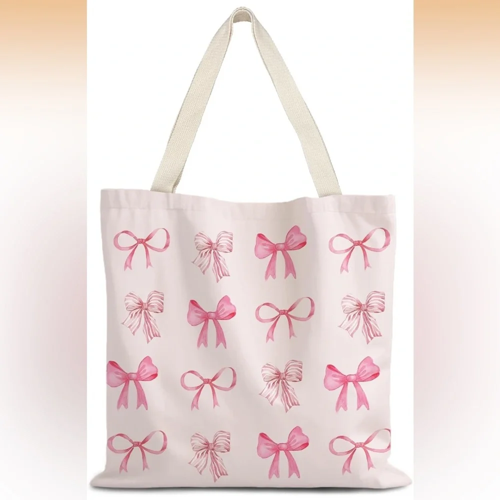 Pink Bow Tote Bag